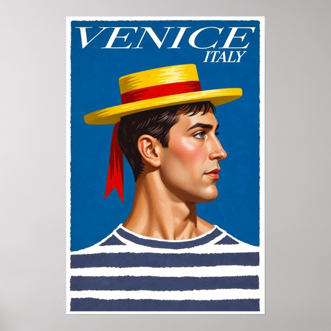 Poster Cartaz de Viagem Veneza, Itália (Frente)