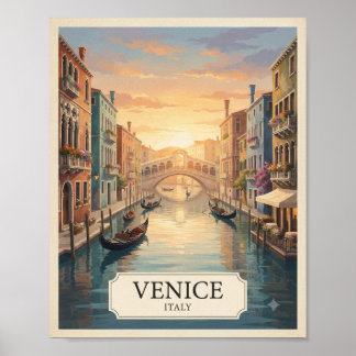 Poster Cartaz de Viagem Veneza Itália Vintage | Grande Ca