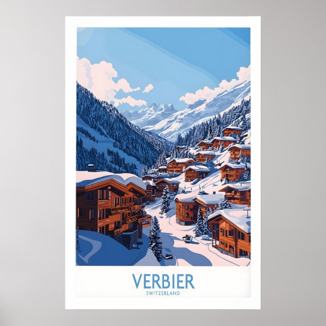 Poster Cartaz de Viagem Verbier 1 (Frente)