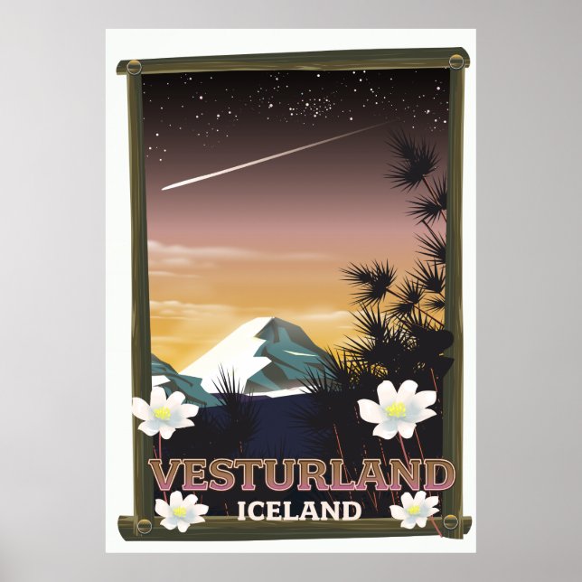 Poster Cartaz de viagem Vesturland Islândia (Frente)