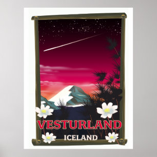 Poster cartaz de viagem Vesturland Islândia