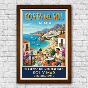 Poster Cartaz de Viagem Vintage Anos 60 Costa del Sol, Es