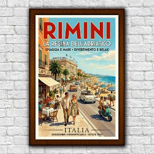 Poster Cartaz de Viagem Vintage anos 60 Rimini, Itália