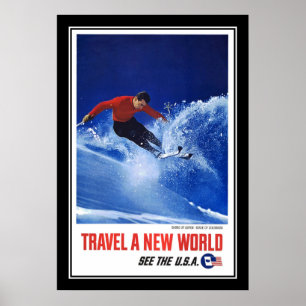 Póster Cartaz de Viagem Vintage Aspen Colorado Esqui