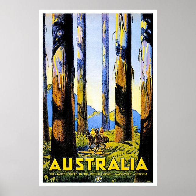 Póster Cartaz de Viagem Vintage Au (Frente)