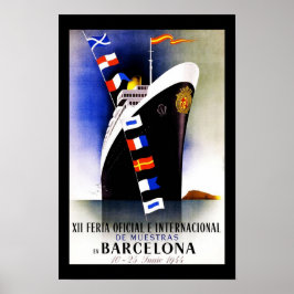Poster Cartaz de Viagem Vintage Barcelona Espanha