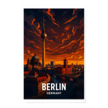 Cartaz de Viagem Vintage Berlim Alemanha - Dramáti