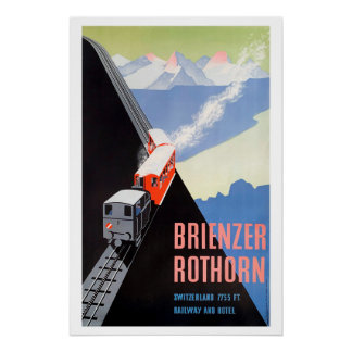 Póster Cartaz de Viagem Vintage Brienzer Rothorn