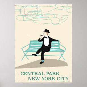 Póster Cartaz de viagem vintage Central Park Nova York