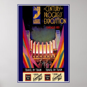 Póster Cartaz de Viagem Vintage Chicago Cartaz de Viagem 