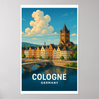 Poster Cartaz de Viagem Vintage Colônia Alemanha - Colori