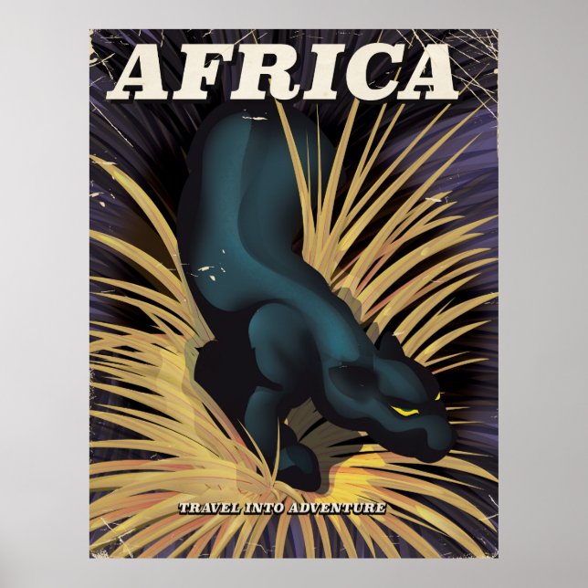 Poster cartaz de viagem vintage da África (Frente)