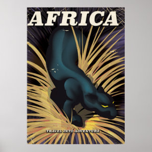 Póster cartaz de viagem vintage da África