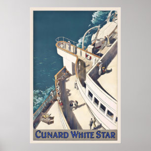 Poster Cartaz de Viagem Vintage da Cunard White Star Line
