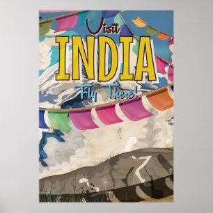 Poster Cartaz de viagem vintage da Índia