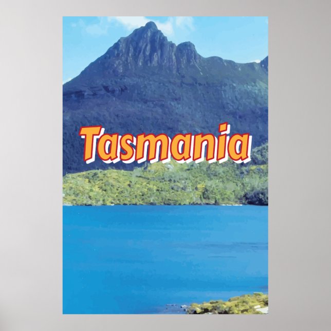 Poster Cartaz de viagem vintage da Tasmânia (Frente)