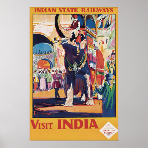 Poster Cartaz de Viagem Vintage das Ferrovias Estaduais I