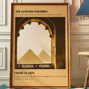 Poster Cartaz de viagem vintage das Pirâmides do Egito