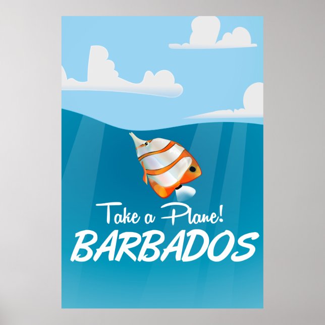 Poster Cartaz de viagem vintage de Barbados (Frente)