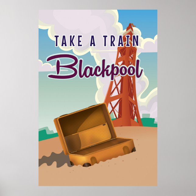 Póster Cartaz de viagem vintage de Blackpool (Frente)