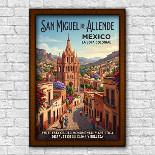 Poster Cartaz de Viagem Vintage de San Miguel de Allende