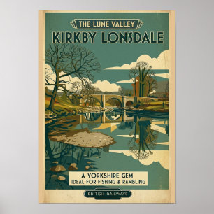 Poster Cartaz de Viagem Vintage do Vale de Lune em Kirkby