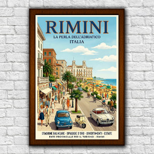 Poster Cartaz de Viagem Vintage dos anos 60 Rimini, Itáli