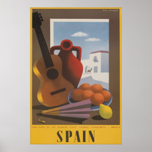 Poster Cartaz de Viagem Vintage Espanha Turismo Espanhol