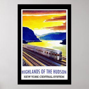 Poster Cartaz de Viagem Vintage Hudson Nova York