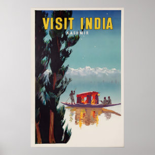Poster Cartaz de Viagem Vintage Índia Caxemira Arte de Pa