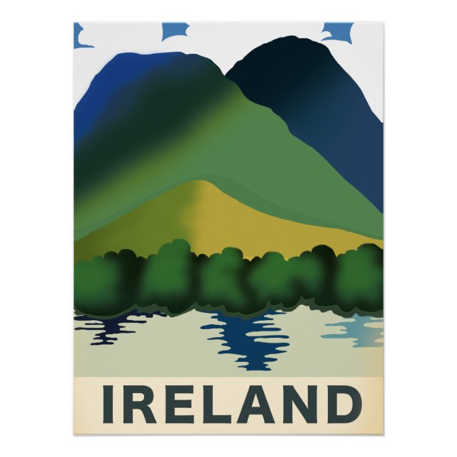 Póster Cartaz de viagem vintage Irlanda (Frente)