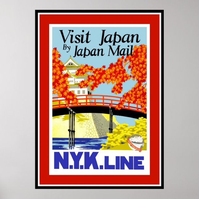 Poster Cartaz de Viagem Vintage Japão (Frente)