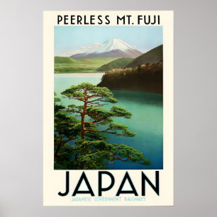 Poster Cartaz de Viagem Vintage Japão Arte de Parede Mont