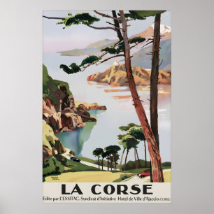 Poster Cartaz de Viagem Vintage La Corse, Córsega