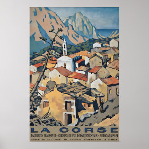 Poster Cartaz de Viagem Vintage La Corse, Francês