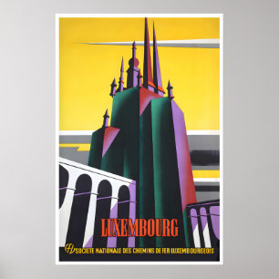 Poster Cartaz de Viagem Vintage Luxemburgo Arte Impressa