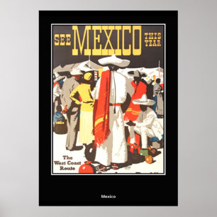 Póster Cartaz de Viagem Vintage México