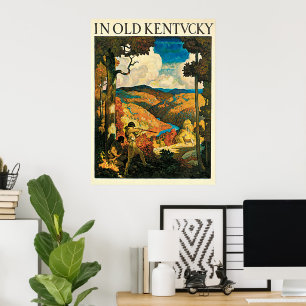 Poster Cartaz de Viagem Vintage NC Wyeth, No Velho Kentuc