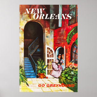 Poster Cartaz de Viagem Vintage New Orleans Louisiana