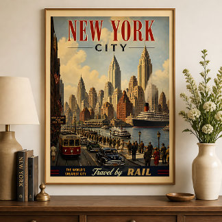 Poster Cartaz de Viagem Vintage Nova York NY