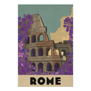 Póster Cartaz de Viagem Vintage Roma