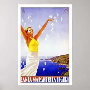 Póster Cartaz de Viagem Vintage Santa Margherita Itália