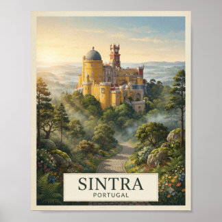 Poster Cartaz de Viagem Vintage Sintra Portugal