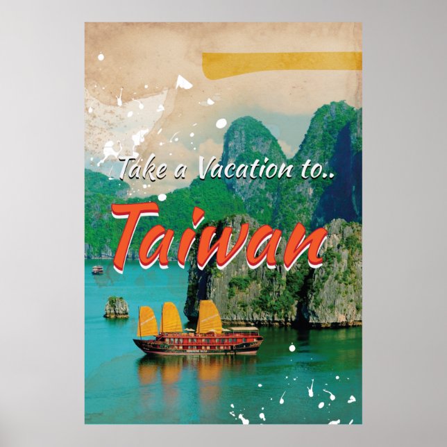 Poster Cartaz de Viagem Vintage Taiwan (Frente)