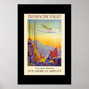 Póster Cartaz de Viagem Vintage Transpacífico