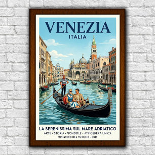 Poster Cartaz de Viagem Vintage Veneza, Itália Anos 60