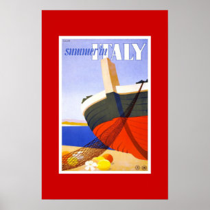 Póster Cartaz de Viagem Vintage Verão Na Itália