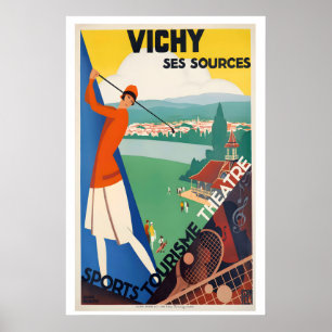 Poster Cartaz de Viagem Vintage Vichy Ses Sources por Rog