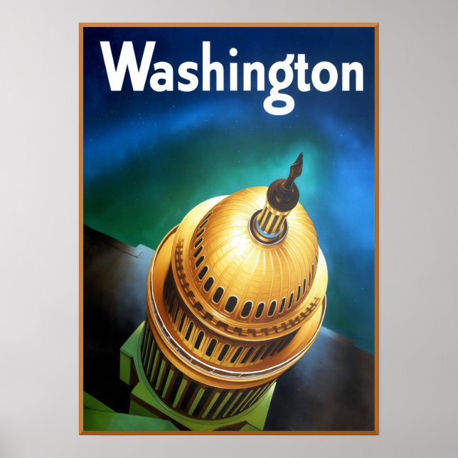 Poster Cartaz de viagem Washington DC (Frente)