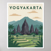 Cartaz de Viagem Yogyakarta Indonésia